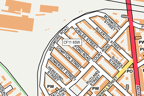 CF11 6SW map - OS OpenMap – Local (Ordnance Survey)