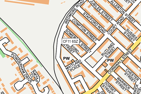 CF11 6SZ map - OS OpenMap – Local (Ordnance Survey)