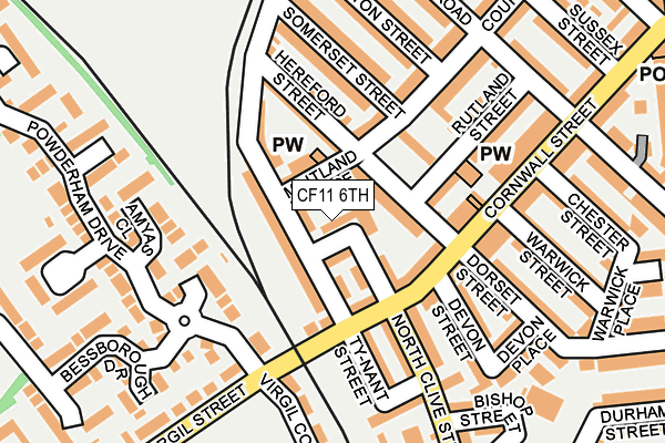 CF11 6TH map - OS OpenMap – Local (Ordnance Survey)