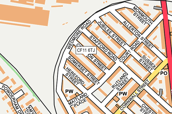CF11 6TJ map - OS OpenMap – Local (Ordnance Survey)