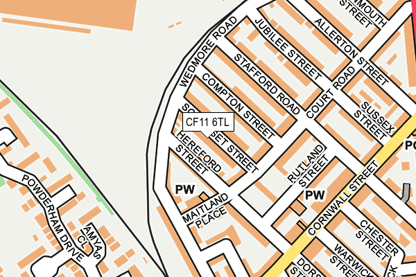 CF11 6TL map - OS OpenMap – Local (Ordnance Survey)
