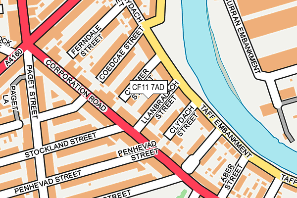 CF11 7AD map - OS OpenMap – Local (Ordnance Survey)