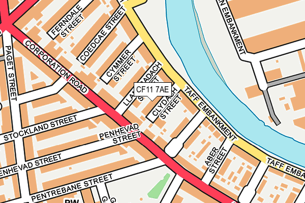 CF11 7AE map - OS OpenMap – Local (Ordnance Survey)