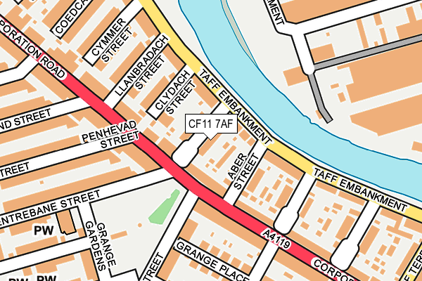 CF11 7AF map - OS OpenMap – Local (Ordnance Survey)