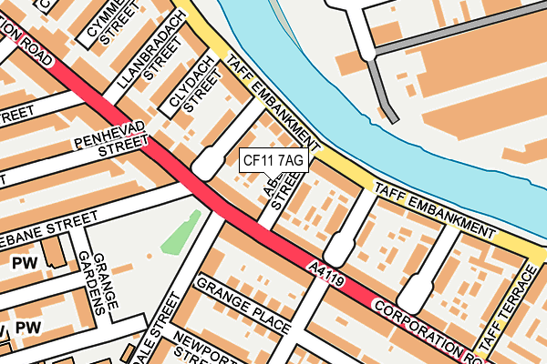 CF11 7AG map - OS OpenMap – Local (Ordnance Survey)