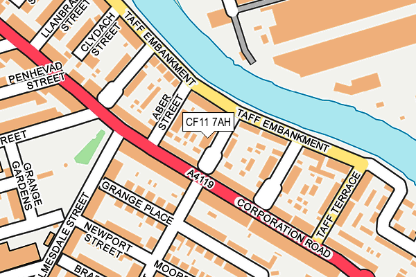 CF11 7AH map - OS OpenMap – Local (Ordnance Survey)