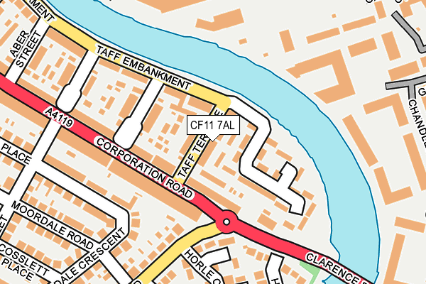 CF11 7AL map - OS OpenMap – Local (Ordnance Survey)