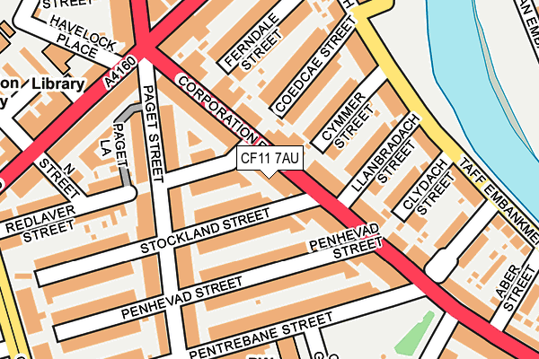 CF11 7AU map - OS OpenMap – Local (Ordnance Survey)