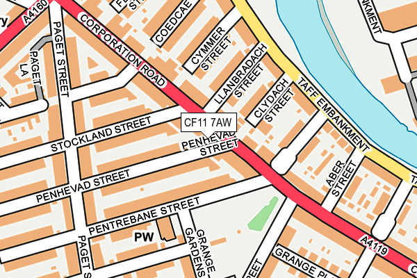 CF11 7AW map - OS OpenMap – Local (Ordnance Survey)