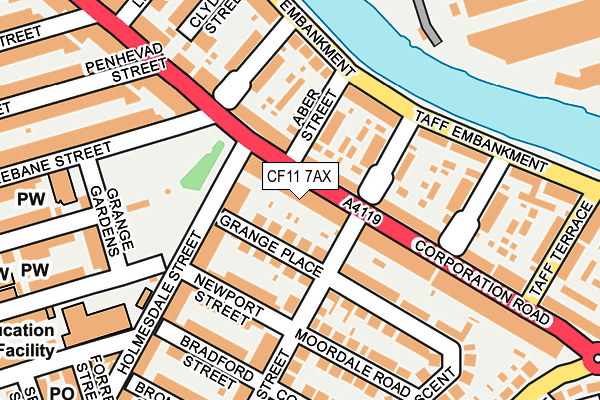 CF11 7AX map - OS OpenMap – Local (Ordnance Survey)