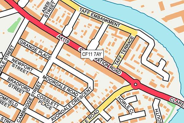 CF11 7AY map - OS OpenMap – Local (Ordnance Survey)