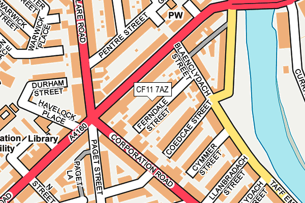 CF11 7AZ map - OS OpenMap – Local (Ordnance Survey)