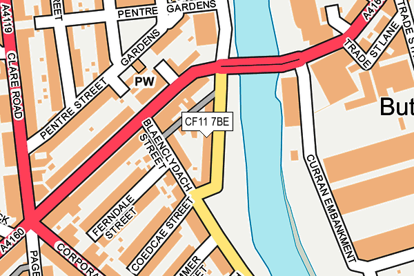 CF11 7BE map - OS OpenMap – Local (Ordnance Survey)