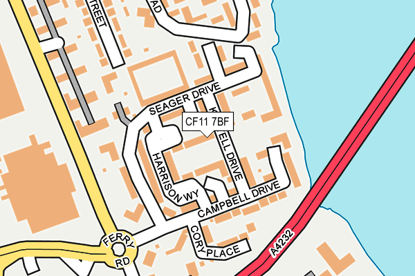 CF11 7BF map - OS OpenMap – Local (Ordnance Survey)