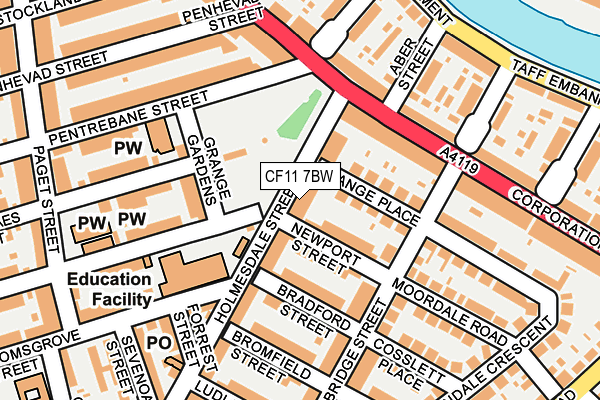 CF11 7BW map - OS OpenMap – Local (Ordnance Survey)