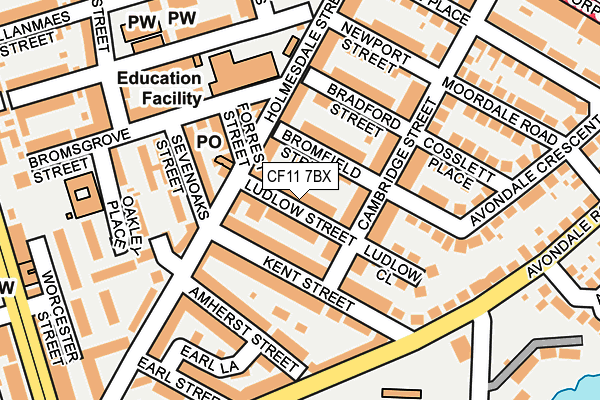 CF11 7BX map - OS OpenMap – Local (Ordnance Survey)