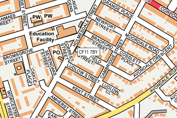 CF11 7BY map - OS OpenMap – Local (Ordnance Survey)