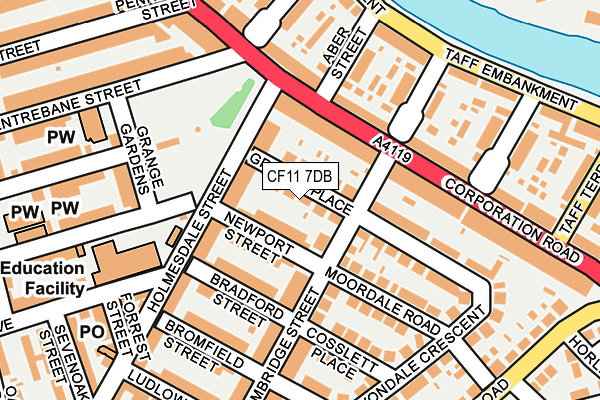 CF11 7DB map - OS OpenMap – Local (Ordnance Survey)