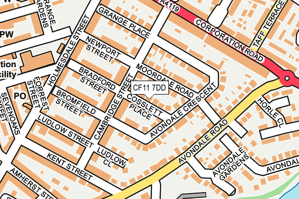 CF11 7DD map - OS OpenMap – Local (Ordnance Survey)