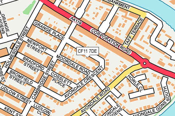 CF11 7DE map - OS OpenMap – Local (Ordnance Survey)
