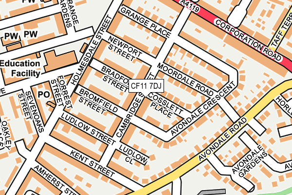 CF11 7DJ map - OS OpenMap – Local (Ordnance Survey)