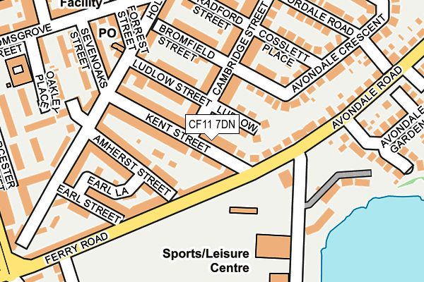 CF11 7DN map - OS OpenMap – Local (Ordnance Survey)