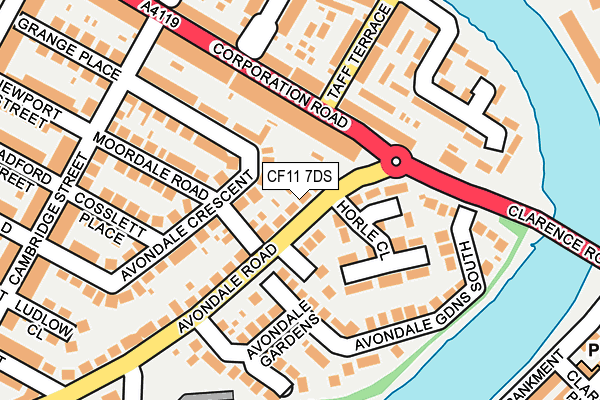 CF11 7DS map - OS OpenMap – Local (Ordnance Survey)