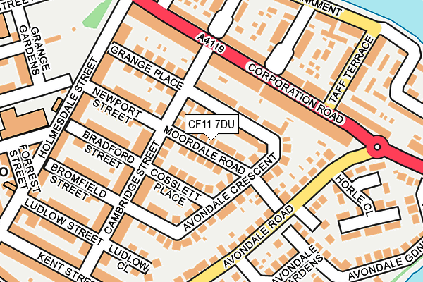 CF11 7DU map - OS OpenMap – Local (Ordnance Survey)