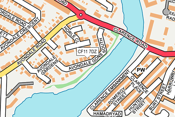 CF11 7DZ map - OS OpenMap – Local (Ordnance Survey)