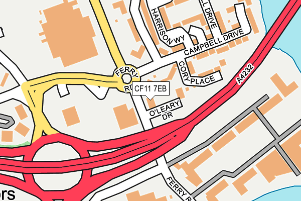 CF11 7EB map - OS OpenMap – Local (Ordnance Survey)