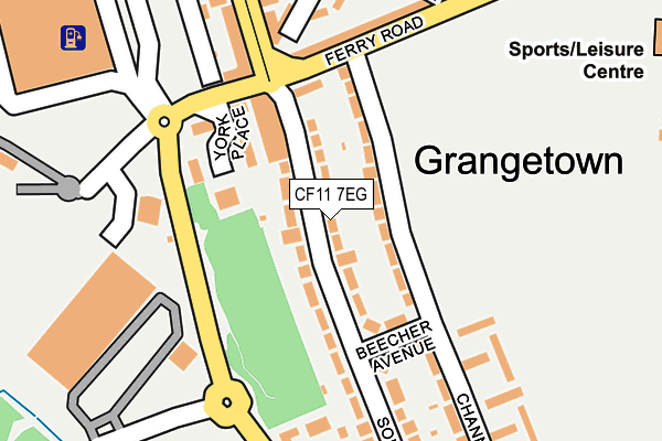 CF11 7EG map - OS OpenMap – Local (Ordnance Survey)