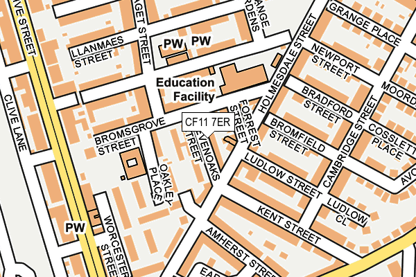 CF11 7ER map - OS OpenMap – Local (Ordnance Survey)