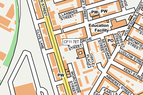 CF11 7ET map - OS OpenMap – Local (Ordnance Survey)