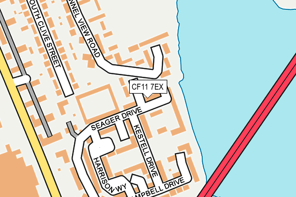 CF11 7EX map - OS OpenMap – Local (Ordnance Survey)