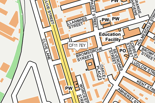 CF11 7EY map - OS OpenMap – Local (Ordnance Survey)