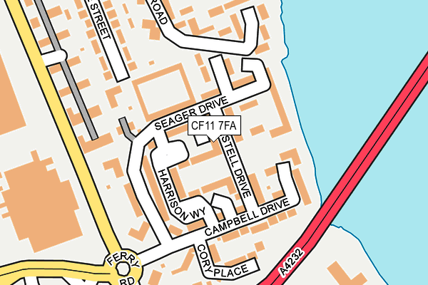 CF11 7FA map - OS OpenMap – Local (Ordnance Survey)