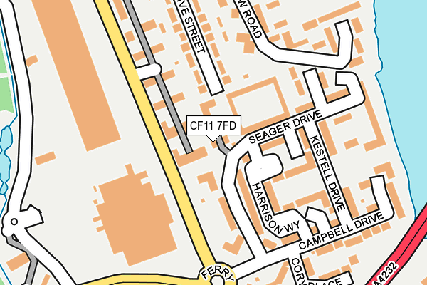 CF11 7FD map - OS OpenMap – Local (Ordnance Survey)