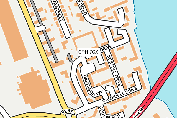 CF11 7GX map - OS OpenMap – Local (Ordnance Survey)