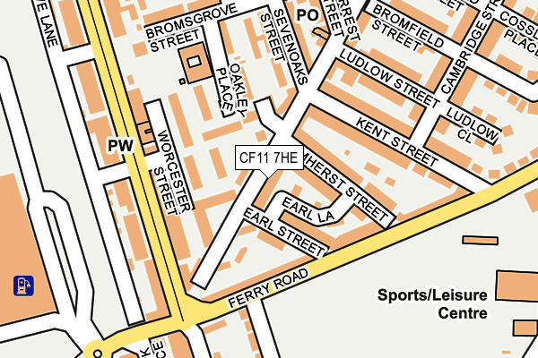 CF11 7HE map - OS OpenMap – Local (Ordnance Survey)