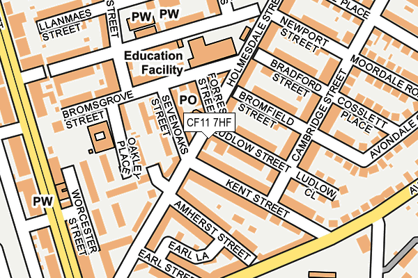 CF11 7HF map - OS OpenMap – Local (Ordnance Survey)