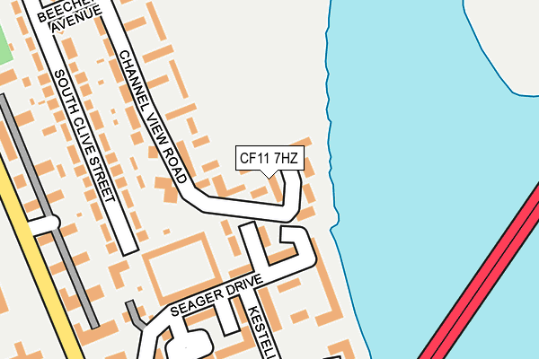 CF11 7HZ map - OS OpenMap – Local (Ordnance Survey)