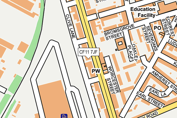 CF11 7JF map - OS OpenMap – Local (Ordnance Survey)