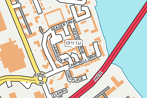 CF11 7JJ map - OS OpenMap – Local (Ordnance Survey)