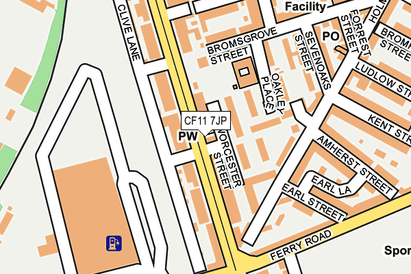 CF11 7JP map - OS OpenMap – Local (Ordnance Survey)