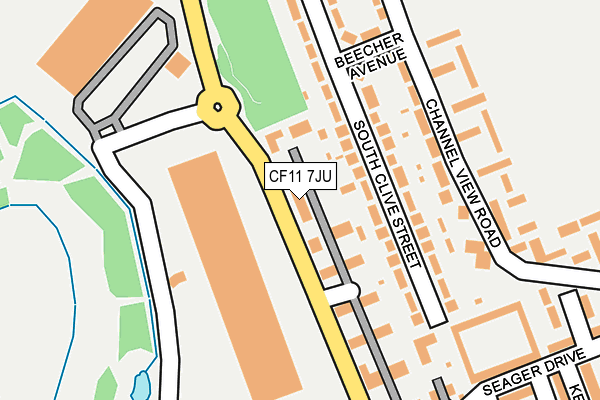 CF11 7JU map - OS OpenMap – Local (Ordnance Survey)