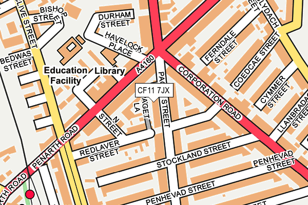 CF11 7JX map - OS OpenMap – Local (Ordnance Survey)