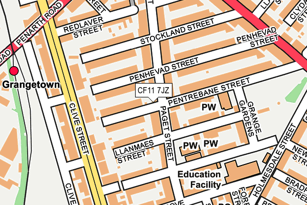 CF11 7JZ map - OS OpenMap – Local (Ordnance Survey)