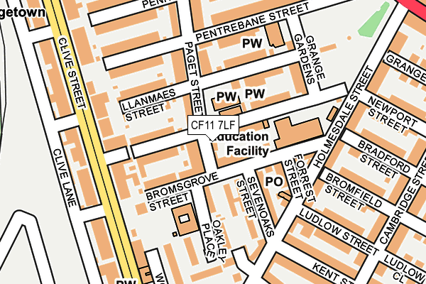 CF11 7LF map - OS OpenMap – Local (Ordnance Survey)