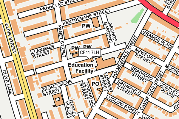 CF11 7LH map - OS OpenMap – Local (Ordnance Survey)