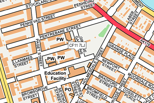 CF11 7LJ map - OS OpenMap – Local (Ordnance Survey)